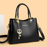路易生活 LOUIS'S LIFE女士通勤手提包情人节轻便斜挎包上班日常实用中年女包 黑色