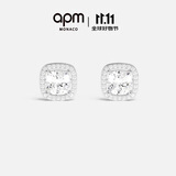 APM Monaco方形耳钉银耳环时尚简约气质首饰饰品礼物送女友
