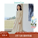 茵曼（INMAN）2025秋冬女装新款灯芯绒连衣裙新品长袖休闲针织礼服中长裙子 淡香杏-18348357H1 S