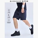 佐丹奴凉感短裤男黑科技梭织四面弹印花松紧腰薄款五分裤01103303