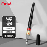 派通（Pentel ）科学毛笔 中楷书法软毛笔练字书写 可换芯毛笔 XFL2L 黑色单支装