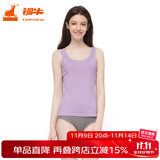 铜牛【商场同款】精梳棉罗纹窄肩女背心基础款花边打底衫女VB012 浅桑紫 L (170/95)