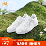361°运动女鞋秋冬季透气开学厚底增高小白休闲板鞋子女682426611-1