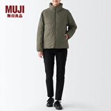 无印良品（MUJI）女式 便携式 立领羽绒夹克羽绒服外套冬季女装女款外衣 烟熏绿色 L （165/88A）