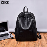 ZDCK双肩包男士大容量新款软羊皮旅行旅游背包上班电脑包 黑色