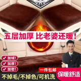 嘉柏兰汽车坐垫冬季毛绒三件套冬季保暖防寒加厚通用座椅垫后排汽车座垫 咖啡色【五座3件套】