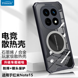 Freeson 适用小米红米Note15散热手机壳保护套镜头全包防摔四角防撞简约透明 金属磁吸适配散热器 黑色