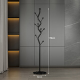 新房子意式轻奢衣帽架落地卧室床边个性放衣服收纳架子简易家用挂衣架 橄榄树款：素雅黑（大理石底座）