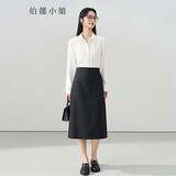 伯德小姐面试半身裙女职业公务工装半裙正装包臀长裙a字黑色裙子