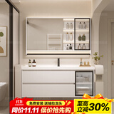 若利欧（RUOLIOU）智能浴室柜陶瓷一体盆洗漱台镜柜套装卫生间洗脸盆洗手台盆柜组合 标准镜柜-陶瓷一体盆90cm