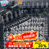 兼容乐高特种兵军事积木玩具特警小人拼装模型男孩儿童生日礼物 幽灵12人12盾+悍马车+收纳桶