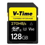 天硕V-Time 威泰 270MB/s SDXC UHS-Ⅱ双芯 高速存储卡 相机内存卡 128GB