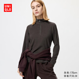 优衣库女装HEATTECH弹力摇粒绒半拉链套头衫/25秋冬新款479693 39 棕黑色 XL /165/92A