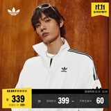 adidas情侣款复古风梭织立领夹克外套男女秋季阿迪达斯官方三叶草 亮白 XS