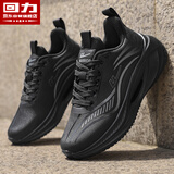 回力官方女鞋保暖运动鞋女冬季新款加绒加厚棉鞋女 黑色（皮面） 38