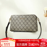 鳄鱼恤老花字母简约斜挎女士小包休闲腋下包单肩女包包V2211卡其