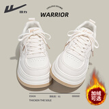 回力厚底小白鞋女小个子增高百搭板鞋2025秋冬新款爆款加绒女鞋子 米卡其【4.5cm超轻厚底】 37