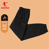 乔丹加绒运动裤男士休闲裤子男秋冬季保暖透气长裤男束脚直筒卫裤男 黑色 加绒束口-309B-店长推荐 5XL