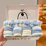 SAHANE 佐羽【兔子款】小清新海盐蓝发圈高弹力橡皮筋女无痕扎发头绳高马尾 海盐系【10条-蓝标兔子】