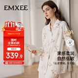 嫚熙（EMXEE）春秋牛油果丝柔果棉透气带哺乳口睡衣哺乳孕妇产后幸运鹅月子服L
