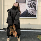 LOVELY&DEARLYdaga美拉德咖色羽绒服女款长款加厚连帽冬季2025新款大码外套 黑色 90%白鸭绒 S 339g充绒