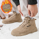 回力（Warrior）棉鞋男鞋冬保暖棉靴加绒马丁靴高帮雪地靴 WXP(WZ)-0210 卡其 40