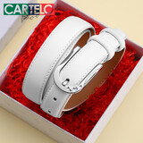 卡帝乐鳄鱼（CARTELO）女士皮带休闲腰带简约百搭牛皮裙带细款裤腰带自动扣