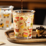 摩登主妇玻璃杯女卡通杯子家用喝水杯翻口杯牛奶杯果汁杯320ml生日礼物