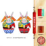 中艺嘉品 老北京兔爷2025蛇年中秋节礼物吉兔坊兔儿爷非遗泥塑泥人摆件毕业生日礼物北京旅游纪念品出国送老外 如意兔儿爷一对（带红垫子）