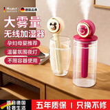 麦舒特德国无线加湿器usb充电小型家用静音卧室孕妇婴儿空气办公室桌面宿舍学生香薰精油喷雾车载草莓熊 草莓熊【送4根滤芯+充电线】充插两用 2档调节 安全防干烧