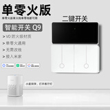 芊佰米家智能开关面板接入米家APP语音控制开关灯蓝牙mesh2.0零火通用 【磁吸式】二开-Q9白色