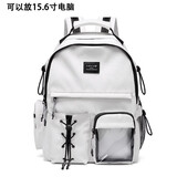 CHAOFANJI 日系潮牌双肩包男女款书包背包大容量书包防水学生包 白色大号
