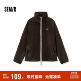 森马（Semir）外套女插肩袖珊瑚绒仿羊羔毛2024冬季立领宽松夹克109724108003