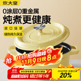 炊大皇珐琅锅铸铁锅家用炖锅砂锅汤锅焖烧锅电磁炉燃气煮锅22cm