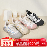 骆驼（CAMEL）丑萌登山鞋女时尚撞色户外休闲鞋 L24S076620 米/银/黄 38