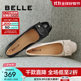 百丽（Belle）牛皮简约高跟单鞋商场同款粗跟通勤单鞋B5M1DCQ4 黑色 35 (225mm)