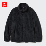 优衣库女装男装长绒摇粒绒拉链茄克/长袖外套夹克470137 459794 470137/09黑色 2XL
