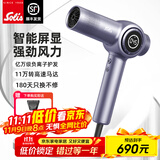 索利斯（Solis）智能高速家用吹风机负离子速干护发不伤发电吹风筒生日礼物630家用版 银紫色1.8m