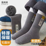 棉满满儿童袜子保暖毛圈加绒加厚冬款男宝袜大童新疆棉抗菌毛巾袜5双装 【加厚毛圈】混色 5双 均码 18-20CM(适合27-30鞋码)