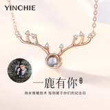银千惠925银投影项链女爱的记忆定制刻字照片吊坠新年情人节礼物送女友 玫瑰金色/100种我爱你+非定制版+免费刻字