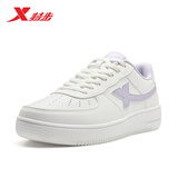 特步情侣男女板鞋小白鞋空军一号冬季革面保暖运动板鞋休闲鞋