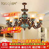 韬齐 欧式吊灯美式客厅灯卧室餐厅灯大气别墅灯挑空高级奢华复古灯具 【3头】适用8-12平米 不带灯泡