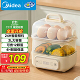 美的（Midea）【政府补贴】煮蛋器蒸蛋器双层家用迷你小蒸锅 早餐鸡蛋羹自动断电防干烧便携式家用MZ-ZDE2015D