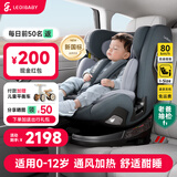 ledibaby乐蒂宝贝儿童安全座椅0-4-12岁汽车用婴儿宝宝座椅车载可坐可躺 太空舱2Pro旗舰版【月影灰】