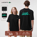 LACOSTE法国鳄鱼男女同款情侣宽松休闲圆领短袖T恤|TH2748 DNQ/黑色 M /175