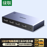 绿联DP1.4分配器一拖三8K60Hz/4K240Hz超清一分三1进3出同显/异显 主机电脑显卡接显示器电视55348