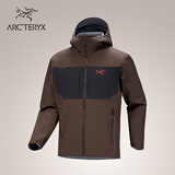 ARC'TERYX始祖鸟 GAMMA MX HOODY 防风 男子 软壳夹克 角豆棕/黑色/皇朝红 L