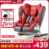 Heekin德国 儿童安全座椅汽车用0-4-12岁婴儿宝宝360度旋转ISOFIX硬接口 时尚红(ISOFIX+360度旋转)