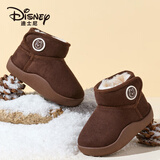 迪士尼（Disney）儿童棉鞋冬季户外防寒雪地鞋男女童加绒保暖中筒棉靴 咖啡 25
