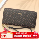 金利来女士钱包女复古印花拉链手拿包礼盒 生日礼物送礼